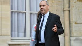 Laurent Berger parle à la presse à l'issue de son entretien avec Jean Castex, le 9 juilllet 2020 à Matignon