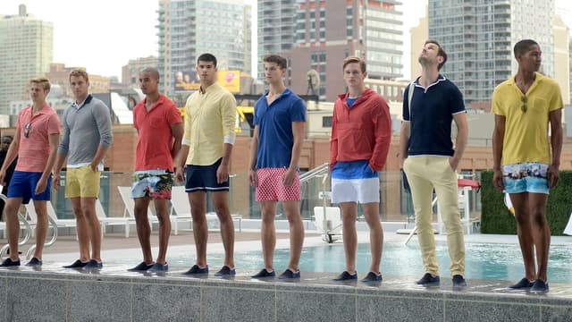 Présentation de la collection printemps-été 2017 d'Orlebar Brown, à New-York en juillet 2016