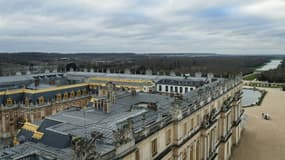 Le chateau de Versailles vu depuis le toit de la Chapelle royale, le 10 décembre 2020