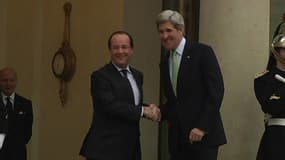 John Kerry, secrétaire d'Etat américain, reçu à l'Elysée par François Hollande, le 27 février 2013