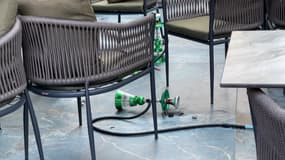 Le bar à chicha dans lequel un homme a été tué par arme à feu le 22 août 2024 à Marseille, dans le quartier d'Arenc.