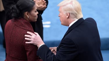 Michelle Obama et Donald Trump lors de l'investiture de celui-ci, le 20 janvier 2017.