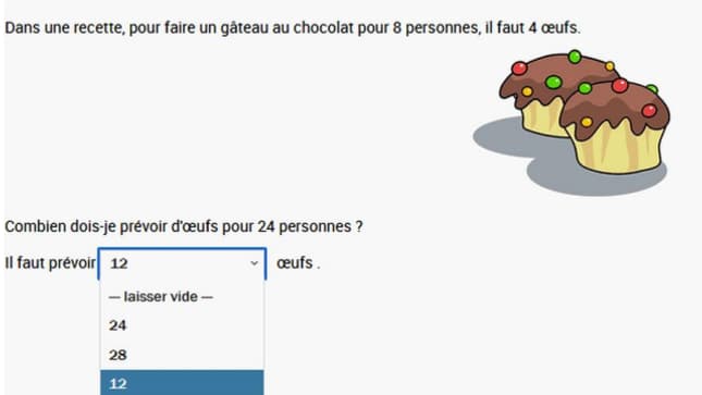 Un exercice issu de l'évaluation de mathématiques en sixième.