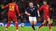 Le milieu de terrain écossais John McGinn face à l'Espagne, le 28 mars 2023.