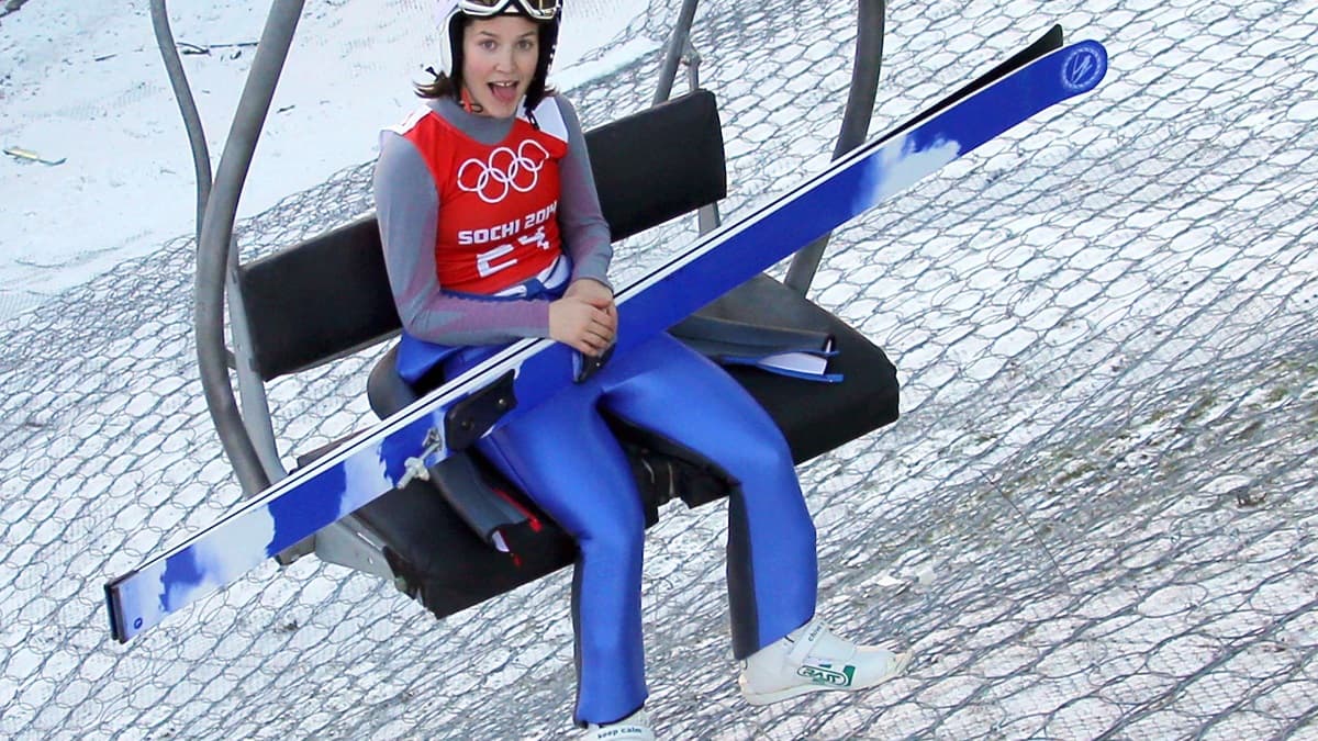 Colie Mattel à l'entraînement lors des Jeux d'hiver de Sotchi en 2014 Colie Mattel à l'entraînement lors des Jeux d'hiver de Sotchi en 2014