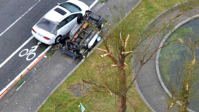 A Taïwan, les véhicules ont été balayés par les vents puissants causés par le typhon Nepartak. (Photo d'illustration)