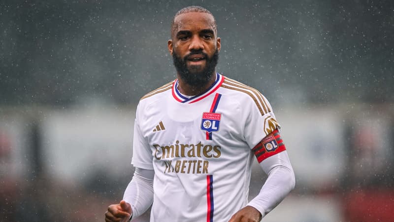 Alexandre Lacazette en amical avec l'OL, le 23 juillet 2023
