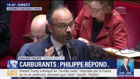 À l'Assemblée nationale, Edouard Philippe défend les taxes sur le carburant