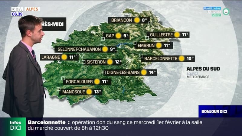 Météo Alpes du Sud: un large soleil ce mercredi, 9°C à Gap et 13°C à Manosque