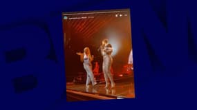 Alicia Keys et Aya Nakamura sur la scène de l'Accor Arena le 7 juillet 2022.