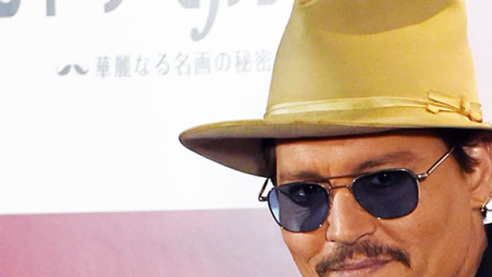 Johnny Depp au Japon, fin janvier 2015, pour la promotion du film "Mortdecai" 