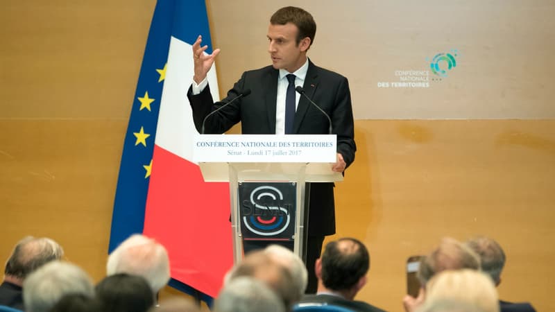 Emmanuel Macron lors de la conférence des territoires, lundi 17 juillet à Paris.