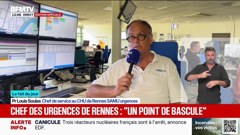 Rennes: "On peut vraiment parler de bascule depuis 24h", alerte le Pr Louis Soulas, Chef de service au CHU de Renness SAMU urgences