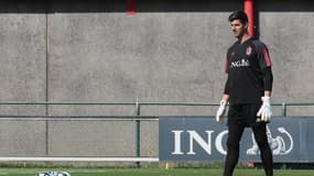 Thibaut Courtois à l'entraînement avec la Belgique en juin 2023.