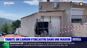 Alpes-Maritimes: un camion s'encastre dans une maison, les habitants inquiets