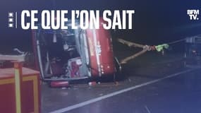 Un accident d'autocar sur l'A6 près d'Eguilly (Côte-d'Or) le 3 mars 2024