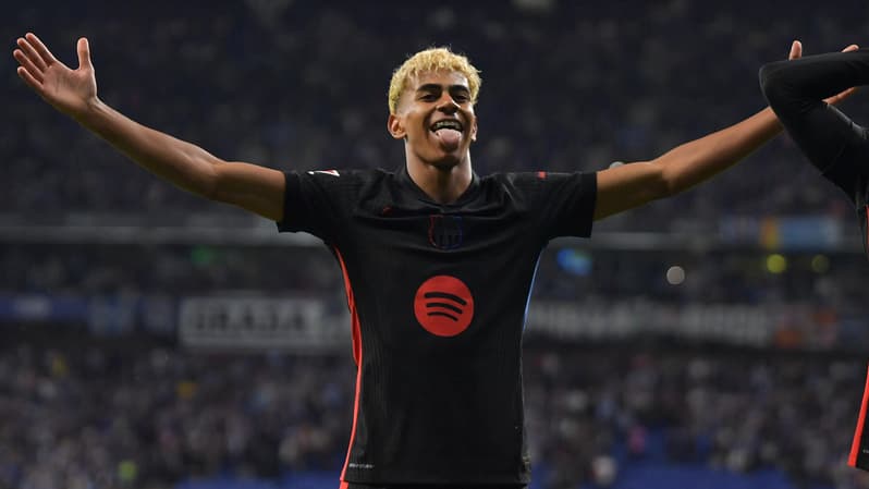 Lamine Yamal fête son but face à l'Espanyol le 15 mai 2025