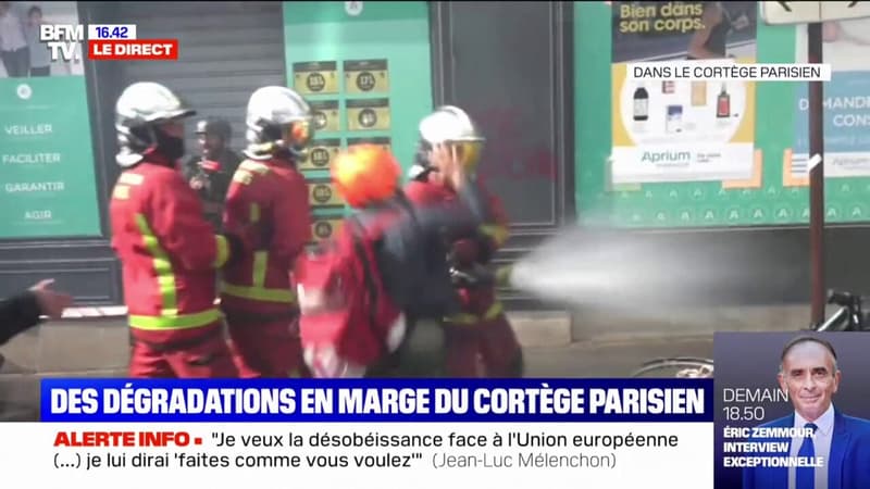 Défilé du 1er-Mai: un pompier pris à partie et frappé, en marge du cortège parisien