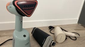 RMC Conso a testé trois défroisseurs à main: Calor, SteamOne et Silvercrest.
