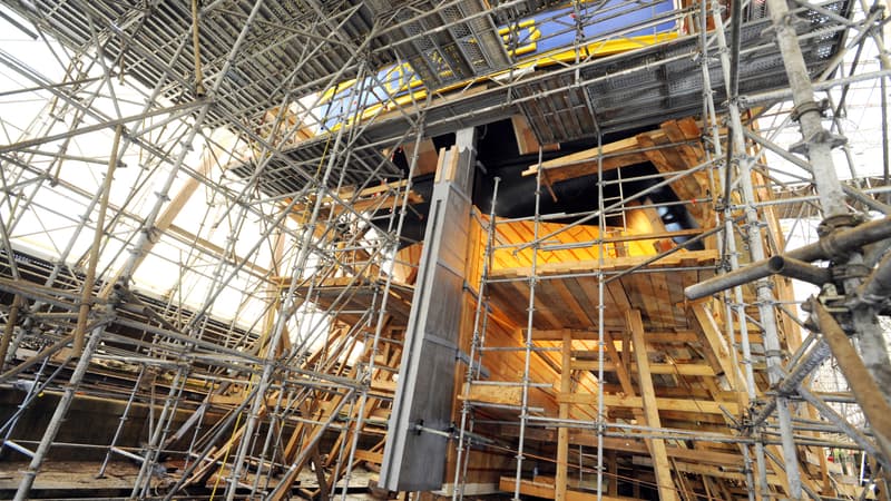 Le chantier de restauration de l'Hermione, à Rochefort (Loire-Atlantique).