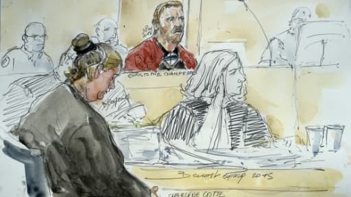 Croquis d'audience du procès de Charlène Cotte et Christophe Champenois le 8 septembre 2015 à la cour d'assises de Melun