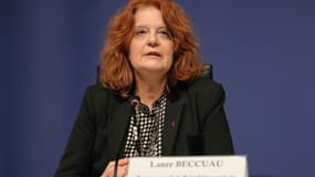 La procureure Laure Beccuau, lors d'une conférence de presse à Paris, le 7 mars 2025