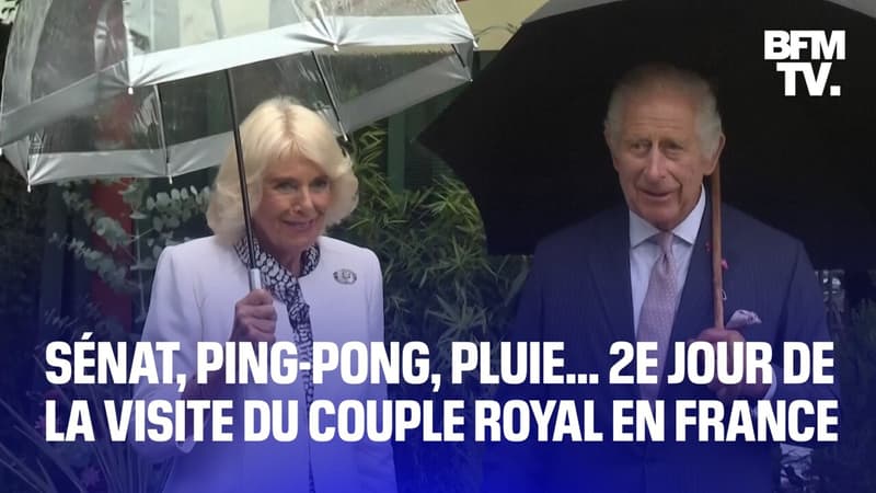 Sénat, ping-pong, pluie... La récap' de la deuxième journée de Charles III en France