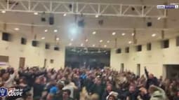 La joie du club de Bayeux après avoir tiré l'OM en 16e de finale de la Coupe de France, le 21 décembre 2025.