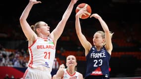 Marine Johannes face à la Biélorussie en demi-finale de l'Euro.