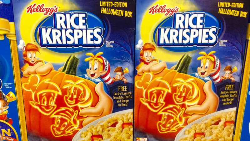 Boîtes de céréales Rice Krispies. (illustration)