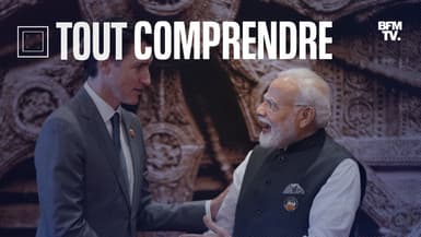 Le Premier ministre indien Narendra Modi et le Premier ministre canadien Justin Trudeau lors du sommet du G20 le 9 septembre 2023 à New-Delhi.