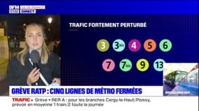 Grève RATP: cinq lignes de métro fermées