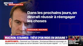 Emmanuel Macron, au sujet de l'Ukraine: "Dans les prochains jours, on devrait réussir à réengager les choses"