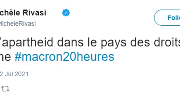 Le tweet de Michèle Rivasi après l'intervention d'Emmanuel Macron lundi soir.