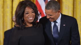 Oprah Winfrey avec Barack Obama à la Maison Blanche en 2013