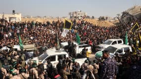 Libération de deux otages israéliens à Khan Younès (bande de Gaza), ce jeudi 30 janvier 2025.