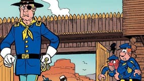 Détail de la couverture de l'album "Captain Nepel" de Lambil et Cauvin