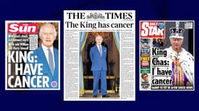 Les unes de la presse britannique, ce mardi 6 février 2024, au lendemain de l'annonce du cancer de Charles III
