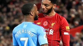 Le premier accrochage entre Raheem Sterling et Joe Gomez, dimanche