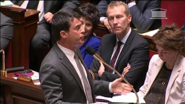 Le ministre de l'Intérieur, Manuel Valls, à l'Assemblée nationale le 23 avril 2013.