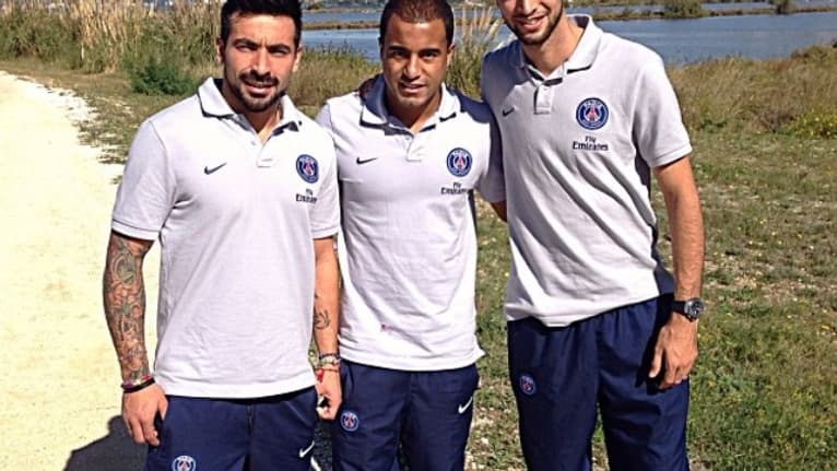 Ezequiel Lavezzi, Lucas Moura et Javier Pastore Ezequiel Lavezzi, Lucas Moura et Javier Pastore