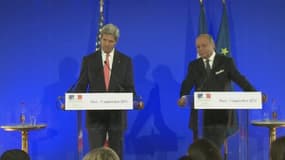 Le secrétaire d'Etat américain John Kerry et le ministre des Affaires étrangères Laurent Fabius