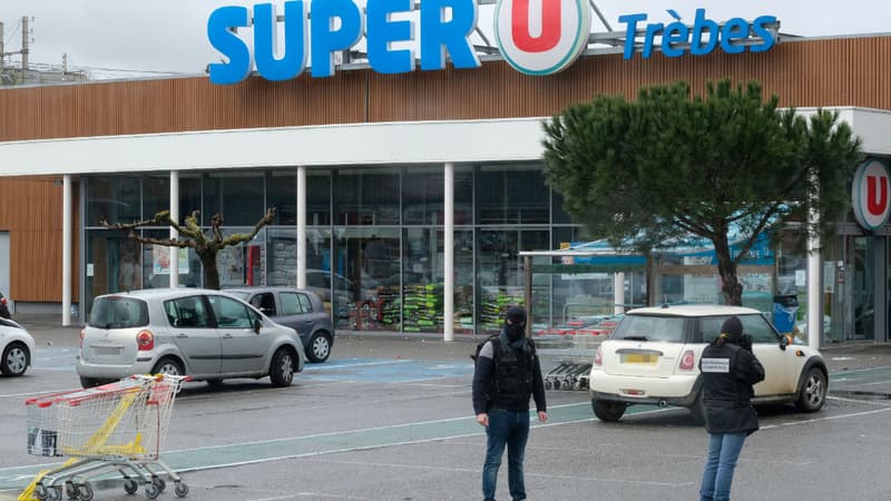 Le Super U de Trèbes où a eu lieu une attaque terroriste vendredi