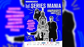 L'affiche du festival Séries Mania 2025, qui se déroule à Lille (Nord) du 21 au 28 mars.