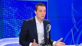 Le président du Rassemblement National Jordan Bardella le vendredi 4 mars 2022 sur BFMTV/RMC