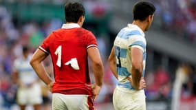 Louis Rees-Zammit et son problème de flocage lors du quart de finale de la Coupe du monde de rugby Galles-Argentine, 14 octobre 2023