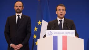 Emmanuel Macron et Edouard Philippe à Paris en mars 2018.