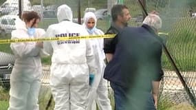 La police scientifique, sur les lieux de l'assassinat de Jean-Luc Chiappini, jeudi, près d'Ajaccio.