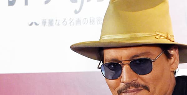 Johnny Depp au Japon, fin janvier 2015, pour la promotion du film "Mortdecai" 