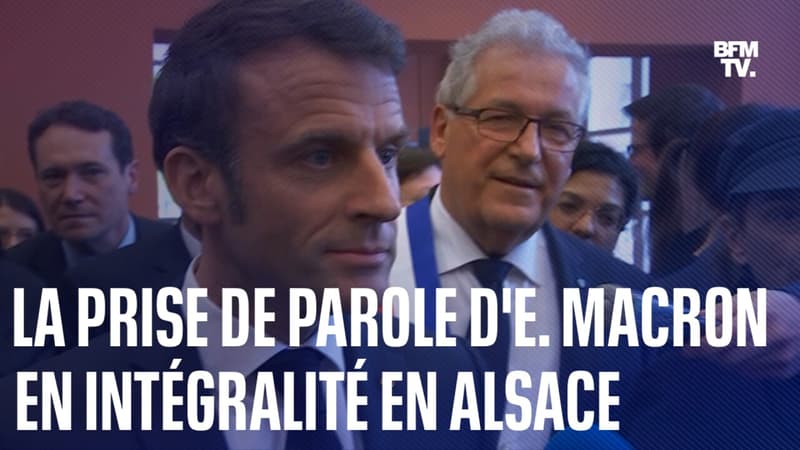 La prise de parole en intégralité d'Emmanuel Macron depuis Sélestat, en Alsace